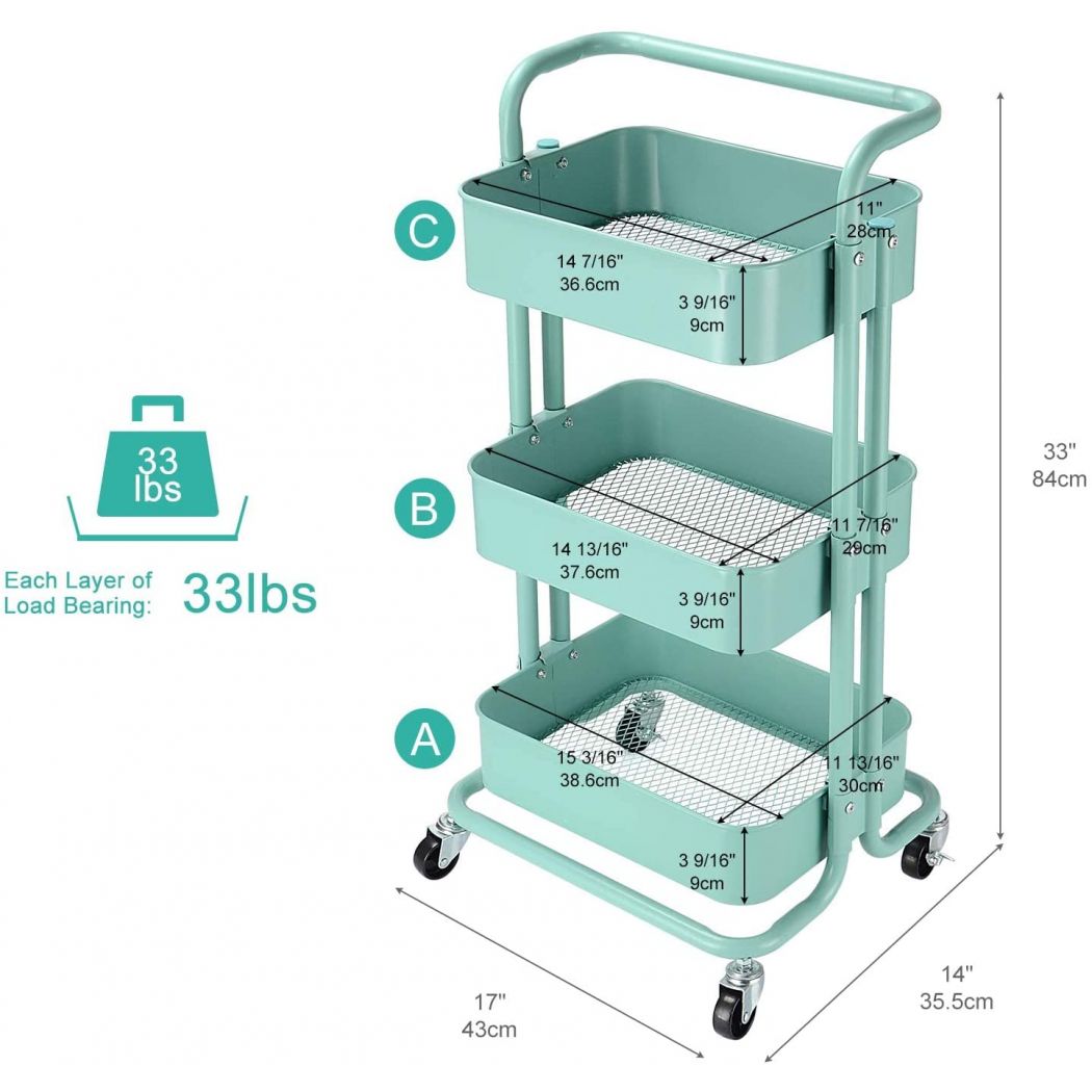 Multifunction Storage Easy Assembly Trolley for Salon